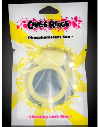 Cockring phosphorescent jaune vibrant avec stimulation du clitoris - CC570028