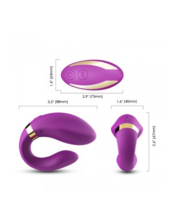 Vibromasseur forme U Violet pour couple avec double moteurs - USK-GZ02PUR