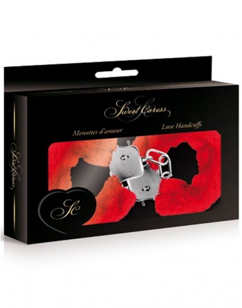 Menottes fourrure rouges de poignets avec sécurité - CC5140030030