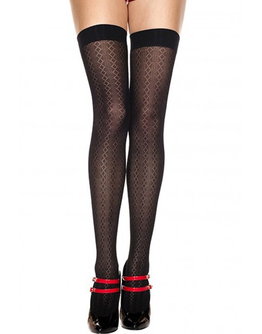 Bas sexy noirs avec motifs géométriques - MH4206BLK Bas sexy noirs avec motifs géométriques - MH4206BLK