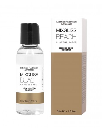 2 en 1 Lubrifiant et huile de massage silicone Mixgliss Beach Noix de coco 50 ML - MG2542