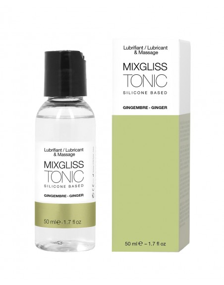 2 en 1 Lubrifiant et huile de massage silicone Mixgliss Tonic Gingembre 50 ML - MG2320