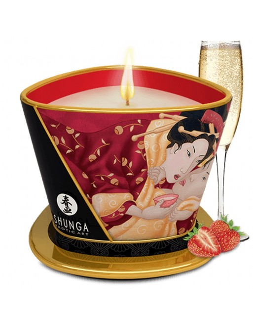 Bougie de massage fraise vin pétillant 170ml - CC824508 Bougie de massage fraise vin pétillant 170ml - CC824508