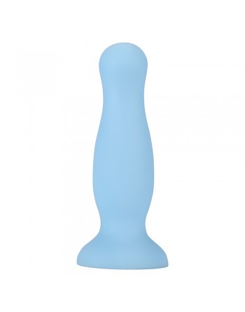 Plug anal ventouse bleu pastel taille M