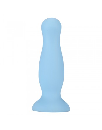 Plug anal ventouse bleu pastel taille S