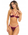 Ensemble 2 pièces rouge bordeaux comprenant soutien gorge et string - REN53033-BUR