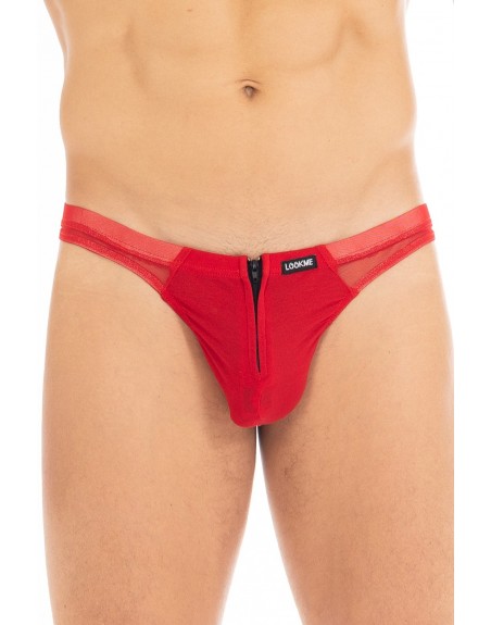 String rouge avec double zip Wiz