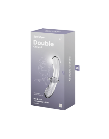 Gode en verre borosilicaté massif transparent Double Crystal Satisfyer - CC597829