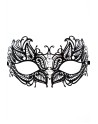 Masque vénitien Greta rigide noir avec strass  -  HMJ-005BK