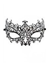 Masque vénitien Chiara rigide noir avec strass  - HMJ-016BK
