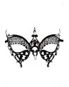 Masque vénitien Alida rigide noir avec strass  -  HMJ-026BK