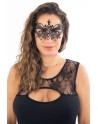 Masque vénitien Lucia rigide noir  avec strass  - HMJ-030BK