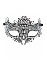 Masque vénitien Ornella rigide noir avec strass  - HMJ-031BK