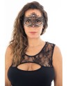 Masque vénitien Ornella rigide noir avec strass  - HMJ-031BK