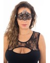 Masque vénitien Gemma rigide noir avec strass - HMJ-055BK