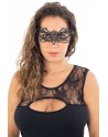 Masque vénitien Gaia rigide noir avec strass - HMJ-061BK