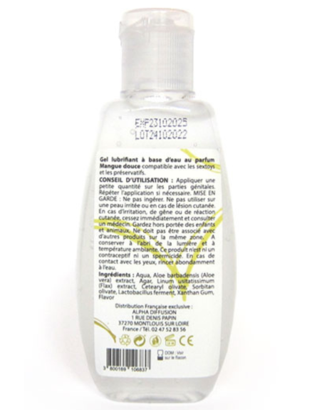 Lubrifiant à base d'eau 100% naturel Mangue Douce 90 ml