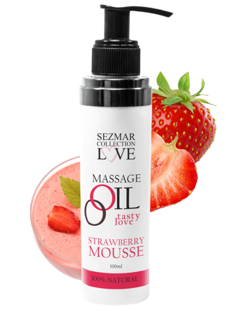 Huile de massage comestible mousse de fraise 100ml