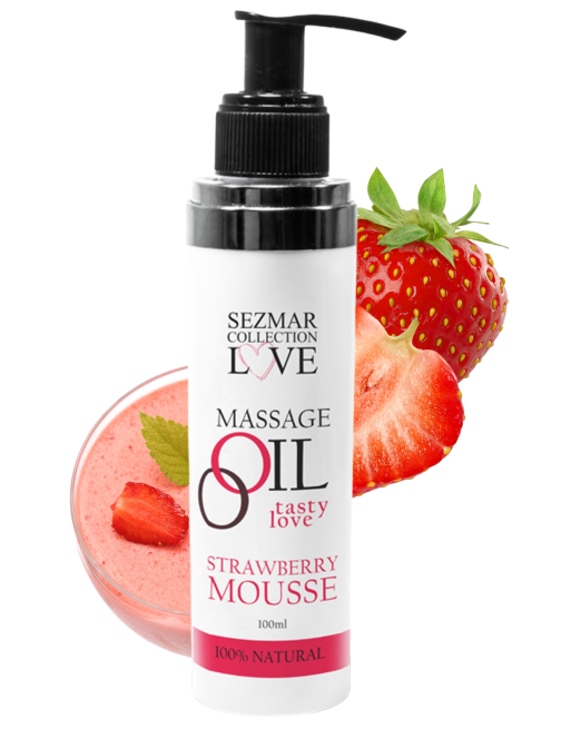 Huile de massage comestible mousse de fraise 100ml Huile de massage comestible mousse de fraise 100ml