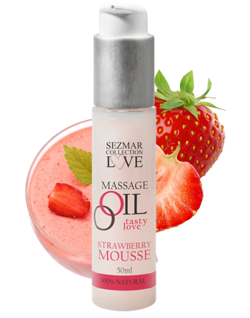 Huile de massage comestible mousse de fraise 50ml