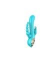 Vibromasseur rabbit  bleu  avec chapelet vibrant