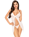 Babydoll et string assorti Blanc After sunset