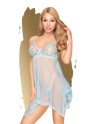 Nuisette et string assorti Bleu Naughty doll