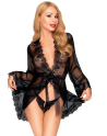 Peignoir et string assorti Noir Hypnotic power Peignoir et string assorti Noir Hypnotic power