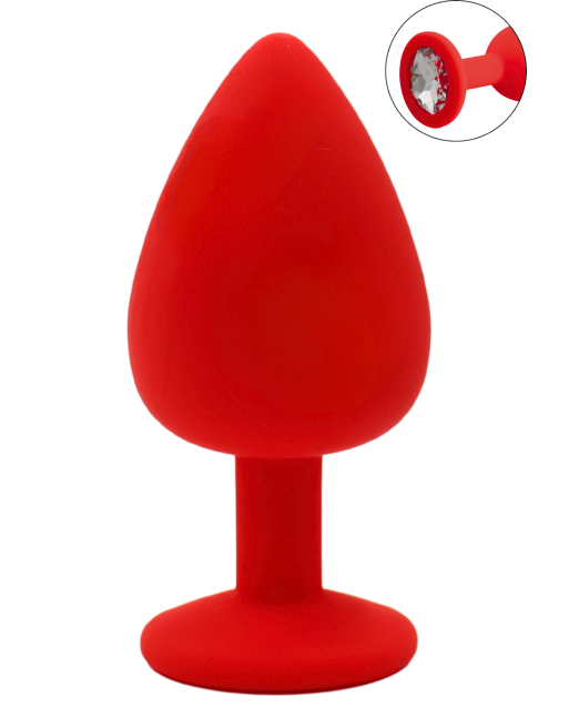 Plug rouge bijou cristal Large CHERRY - RY-069CRED