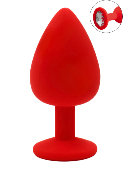 Plug rouge bijou cristal Large CHERRY - RY-069CRED