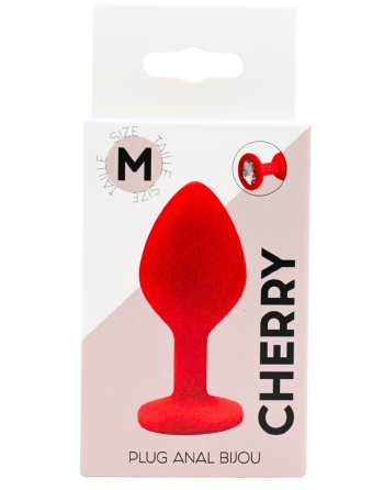 Plug rouge bijou cristal Medium CHERRY - RY-068CRED