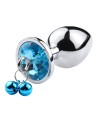 Plug bijou aluminium bleu avec clochettes Taille M