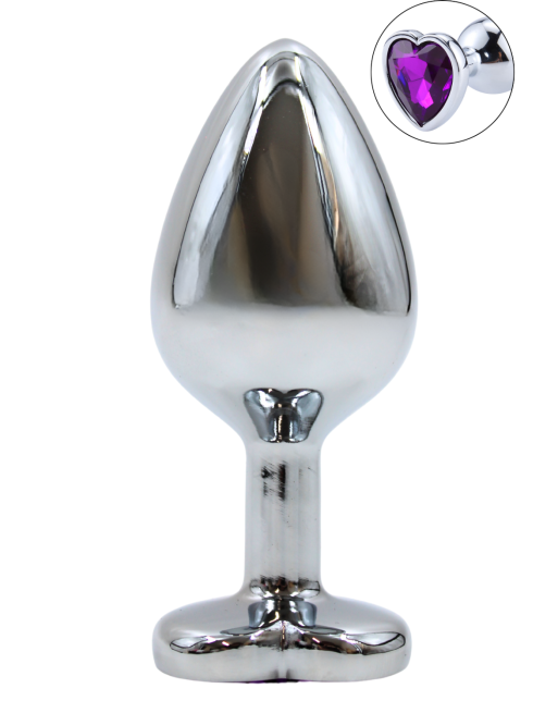 Plug bijou en aluminium bijou coeur violet Medium