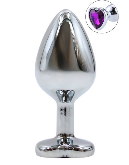 Plug bijou en aluminium bijou coeur violet Medium