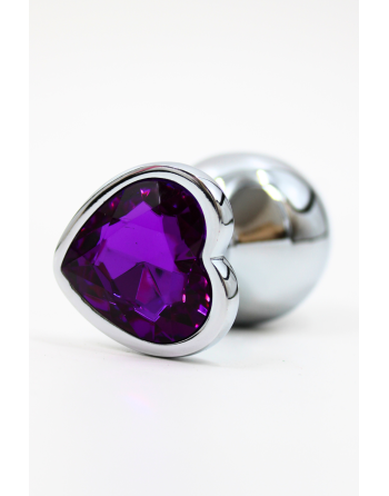 Plug bijou en aluminium bijou coeur violet Medium