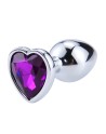 Plug bijou en aluminium bijou coeur violet Medium