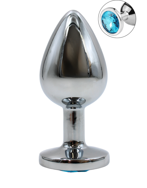 Plug bijou en aluminium bijou bleu Large