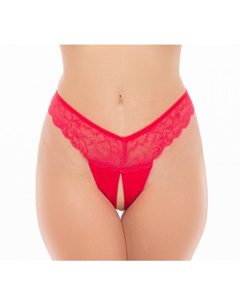 Tanga fendu rouge - REN1159-RED