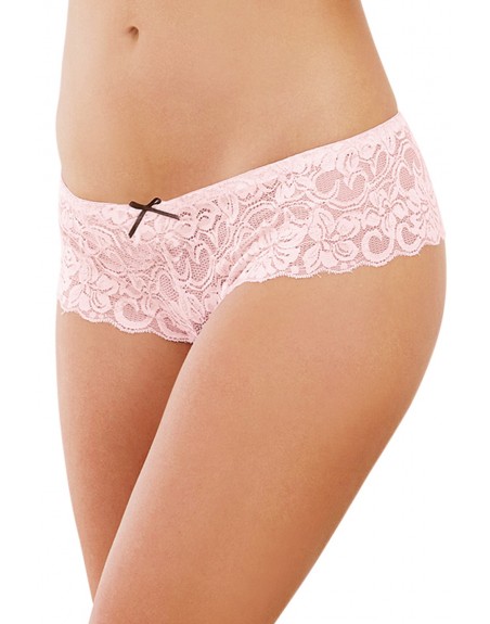 Shorty ouvert vieux rose court en dentelle - DG7177VPK