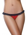 Tanga rouge ouverture coeur et dentelle noire - DG1377RBK