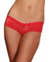 Shorty sexy taille basse rouge en dentelle - DG1375RED
