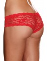 Shorty sexy taille basse rouge en dentelle - DG1375RED