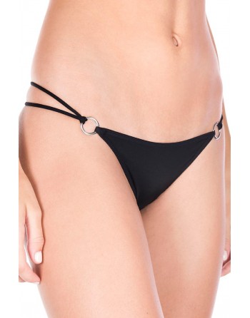 String noir double élastiques anneaux et noeuds - ML10009BLK