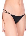 String noir double élastiques anneaux et noeuds - ML10009BLK