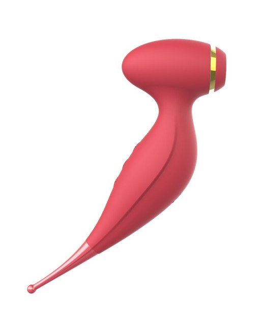 Oiseau du Paradis - Vibromasseur 2 en 1 avec succion et stimulateur rouge