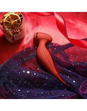 Oiseau du Paradis - Vibromasseur 2 en 1 avec succion et stimulateur rouge