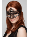 Masque vénitien Ornella rigide noir avec strass  - HMJ-031BK