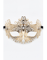 Masque vénitien Ornella rigide doré avec strass - HMJ-031B