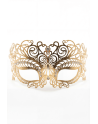 Masque vénitien Giulia rigide doré avec strass - HMJ-035B