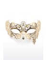Masque vénitien Bianca rigide doré avec strass - HMJ-047B